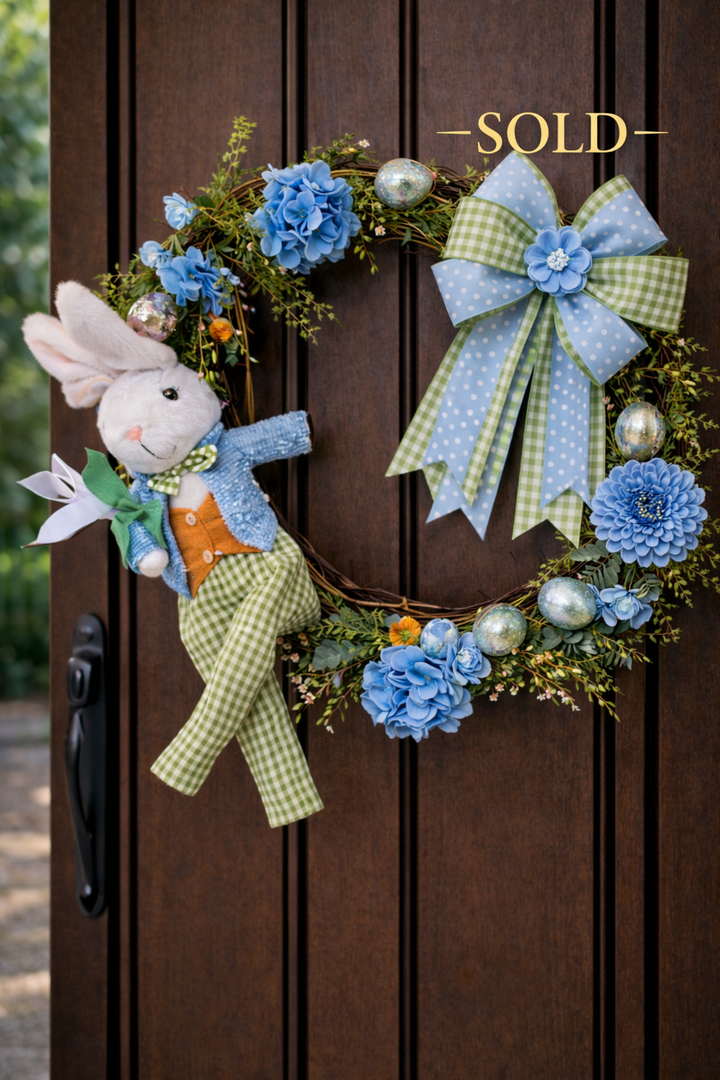 Springtime Bunny Wreath By Jai's Design Studio