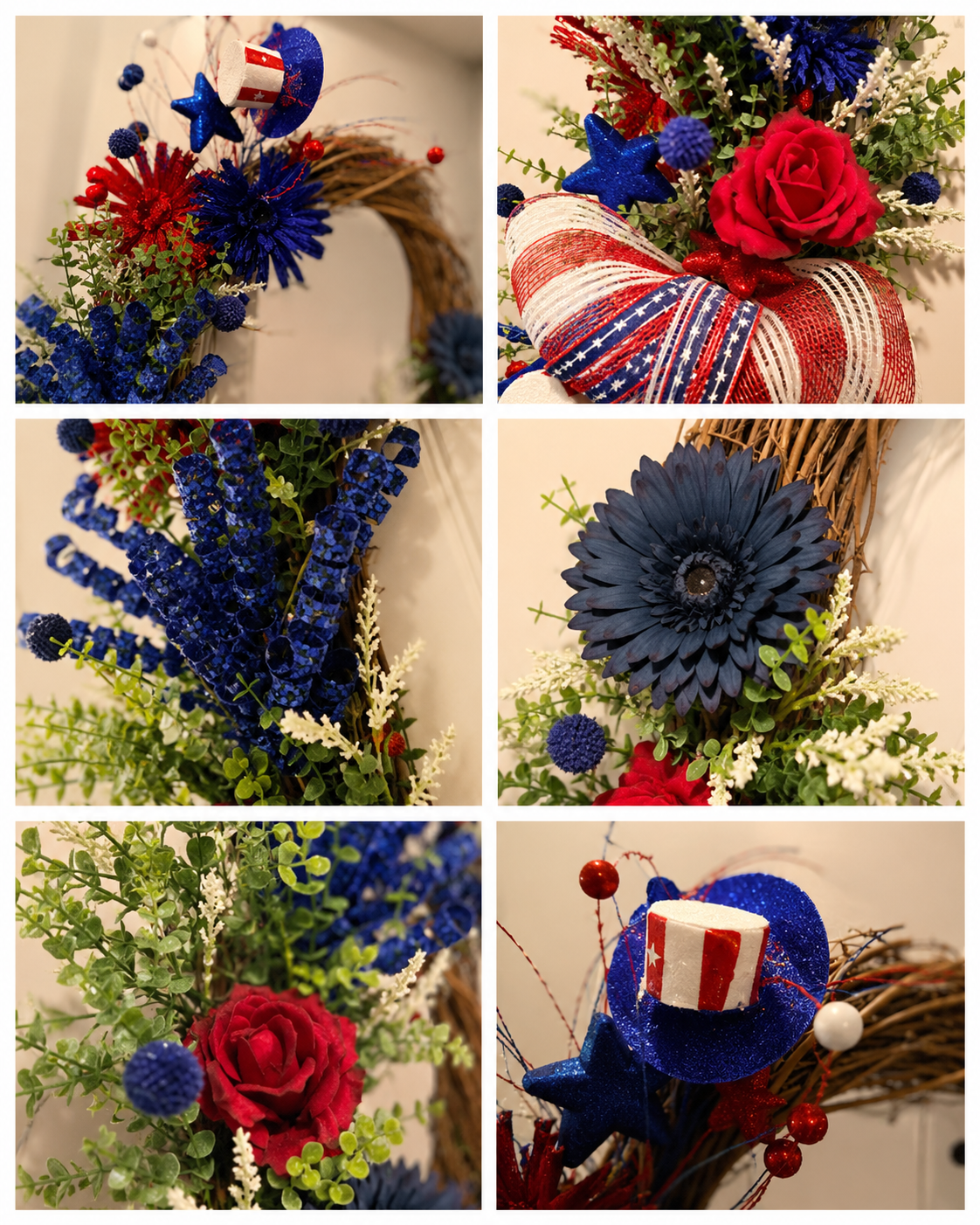 The Liberty Bleu Estate Wreath | Luxury Americana Entryway Collection