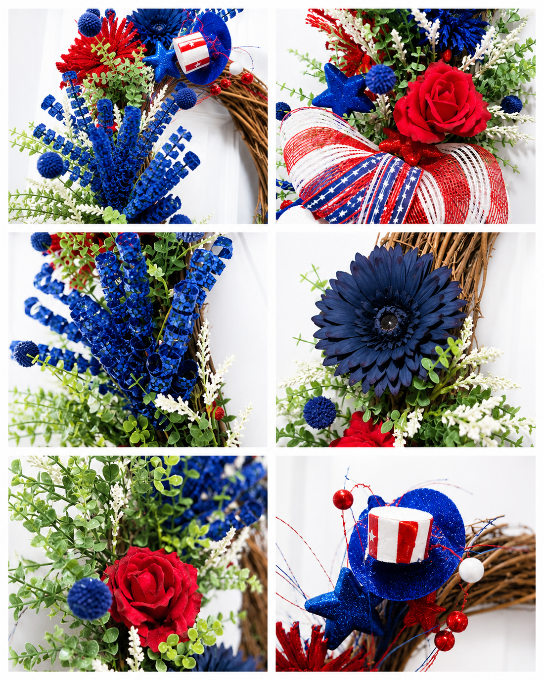 The Liberty Bleu Estate Wreath | Luxury Americana Entryway Collection