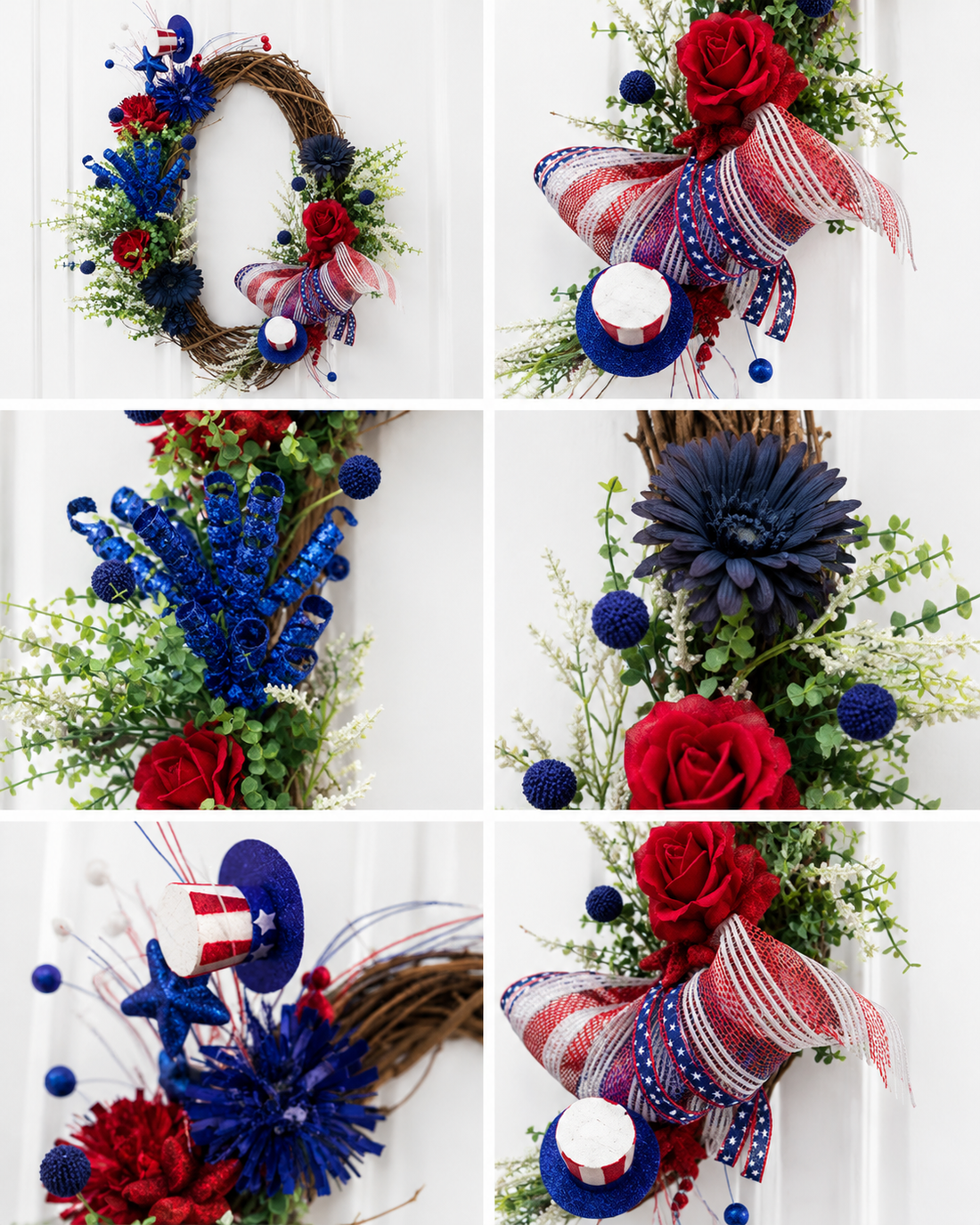 The Liberty Bleu Estate Wreath | Luxury Americana Entryway Collection