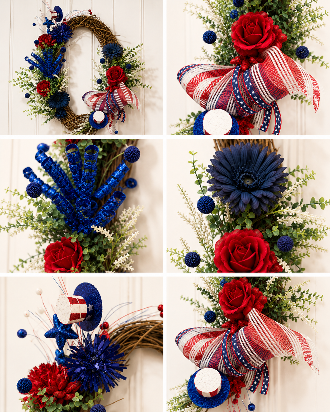 The Liberty Bleu Estate Wreath | Luxury Americana Entryway Collection