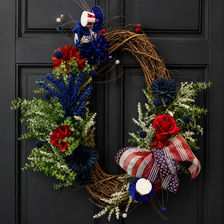 The Liberty Bleu Estate Wreath | Luxury Americana Entryway Collection