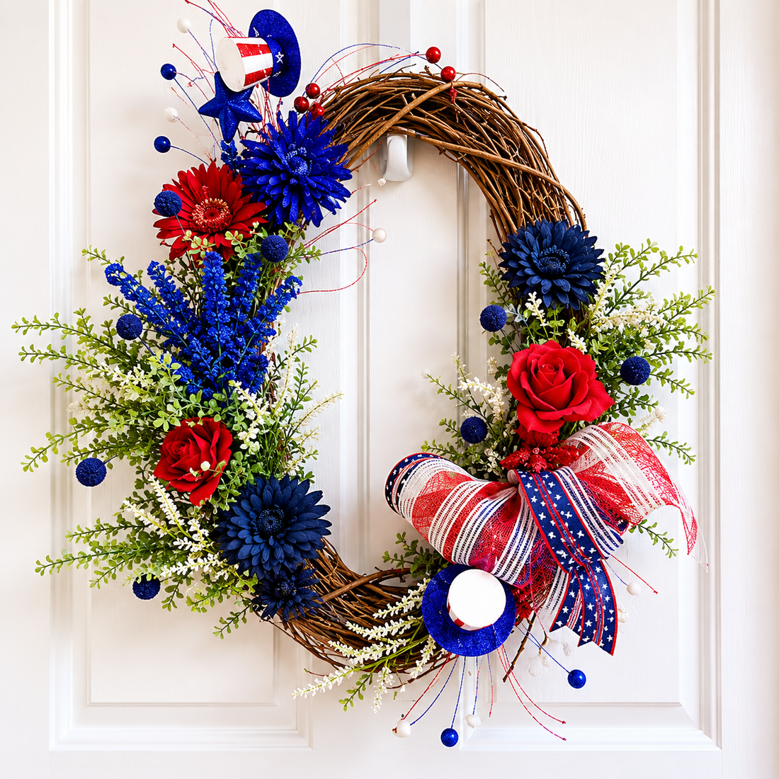 The Liberty Bleu Estate Wreath | Luxury Americana Entryway Collection