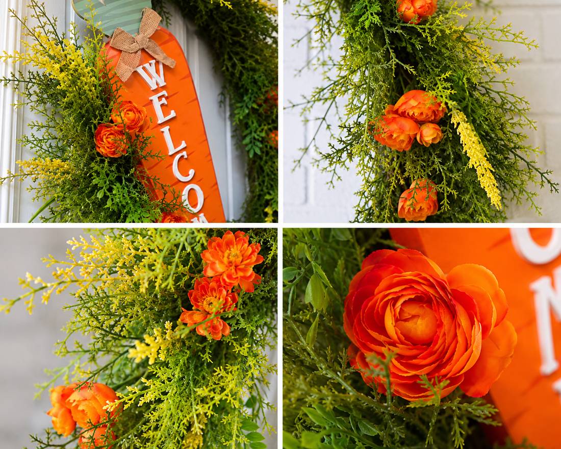 Signature Carrot Garden Estate Wreath | Luxury Spring Entryway Collection