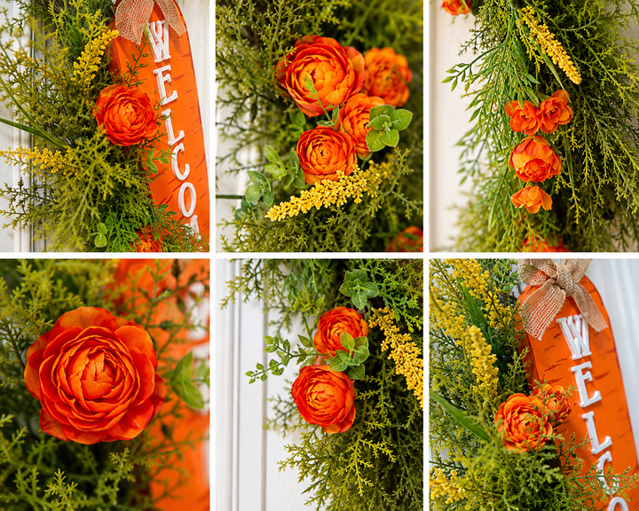 Signature Carrot Garden Estate Wreath | Luxury Spring Entryway Collection