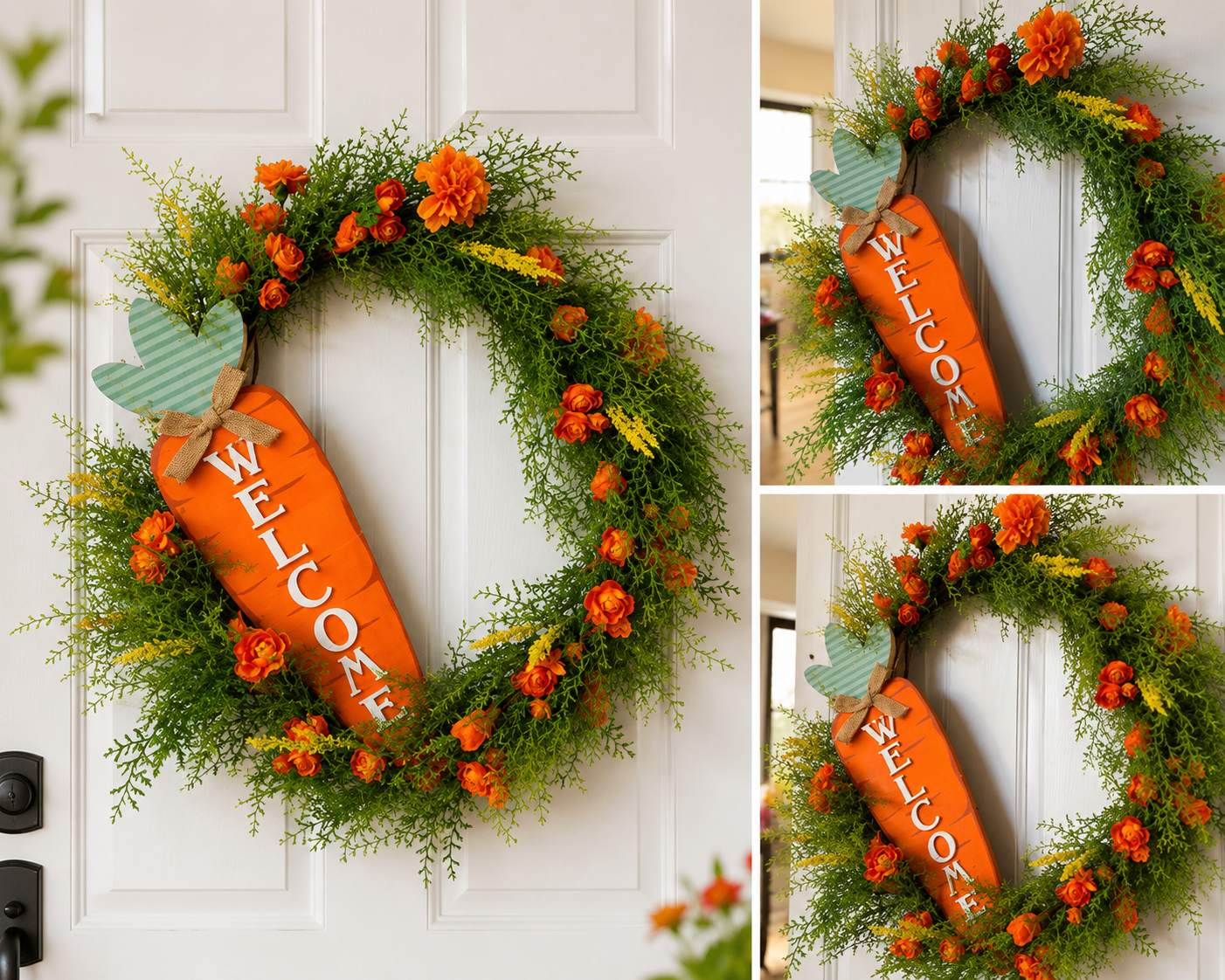 Signature Carrot Garden Estate Wreath | Luxury Spring Entryway Collection