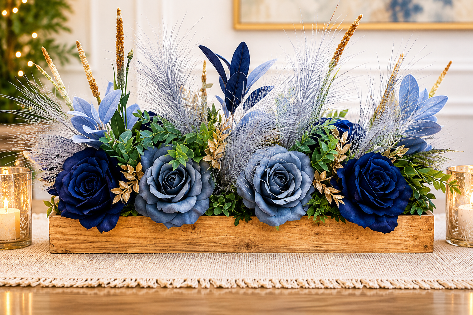 The Sterling Bleu Estate Centerpiece | Luxury Decorative Collection