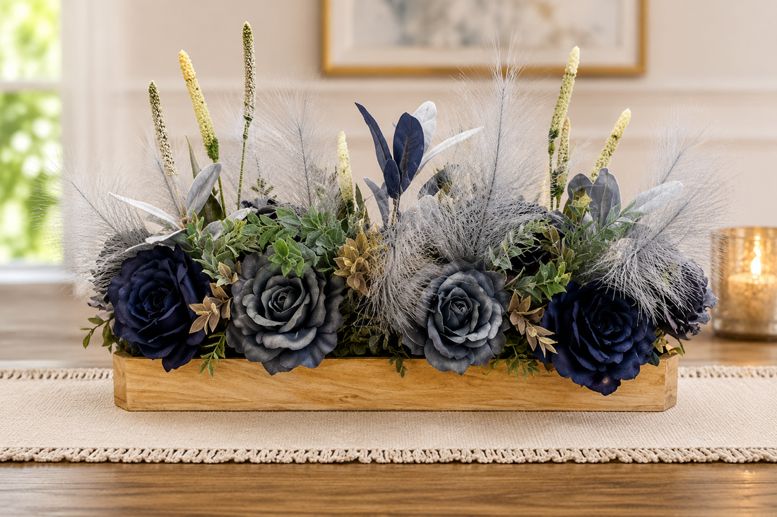 The Sterling Bleu Estate Centerpiece | Luxury Decorative Collection