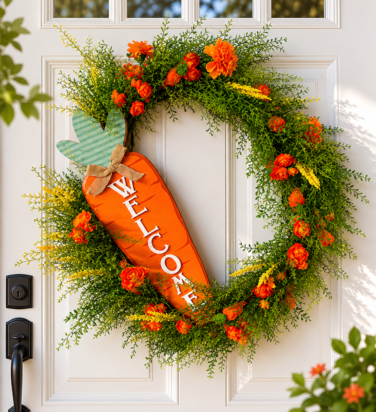 Signature Carrot Garden Estate Wreath | Luxury Spring Entryway Collection