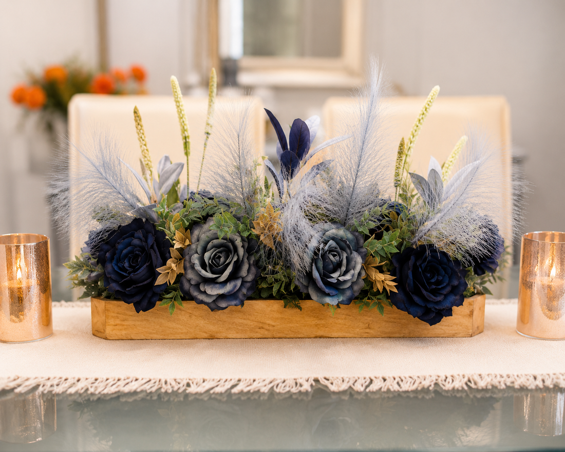 The Sterling Bleu Estate Centerpiece | Luxury Decorative Collection