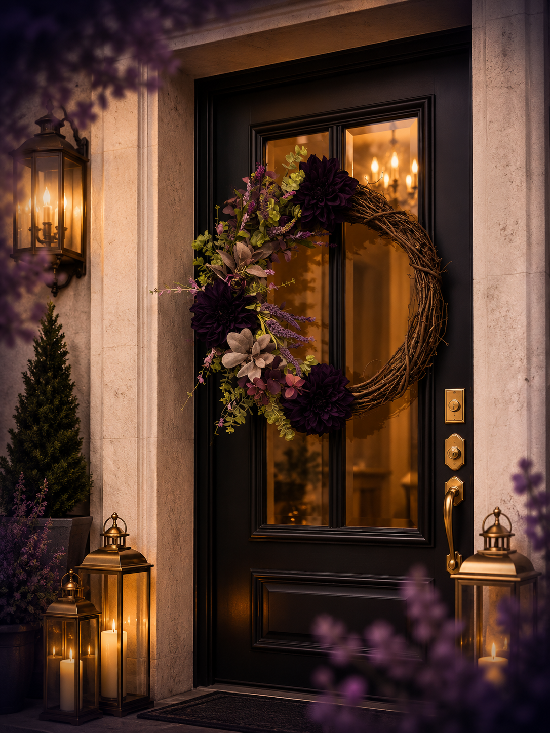 Signature Plum Estate Wreath | Luxury Entryway Collection