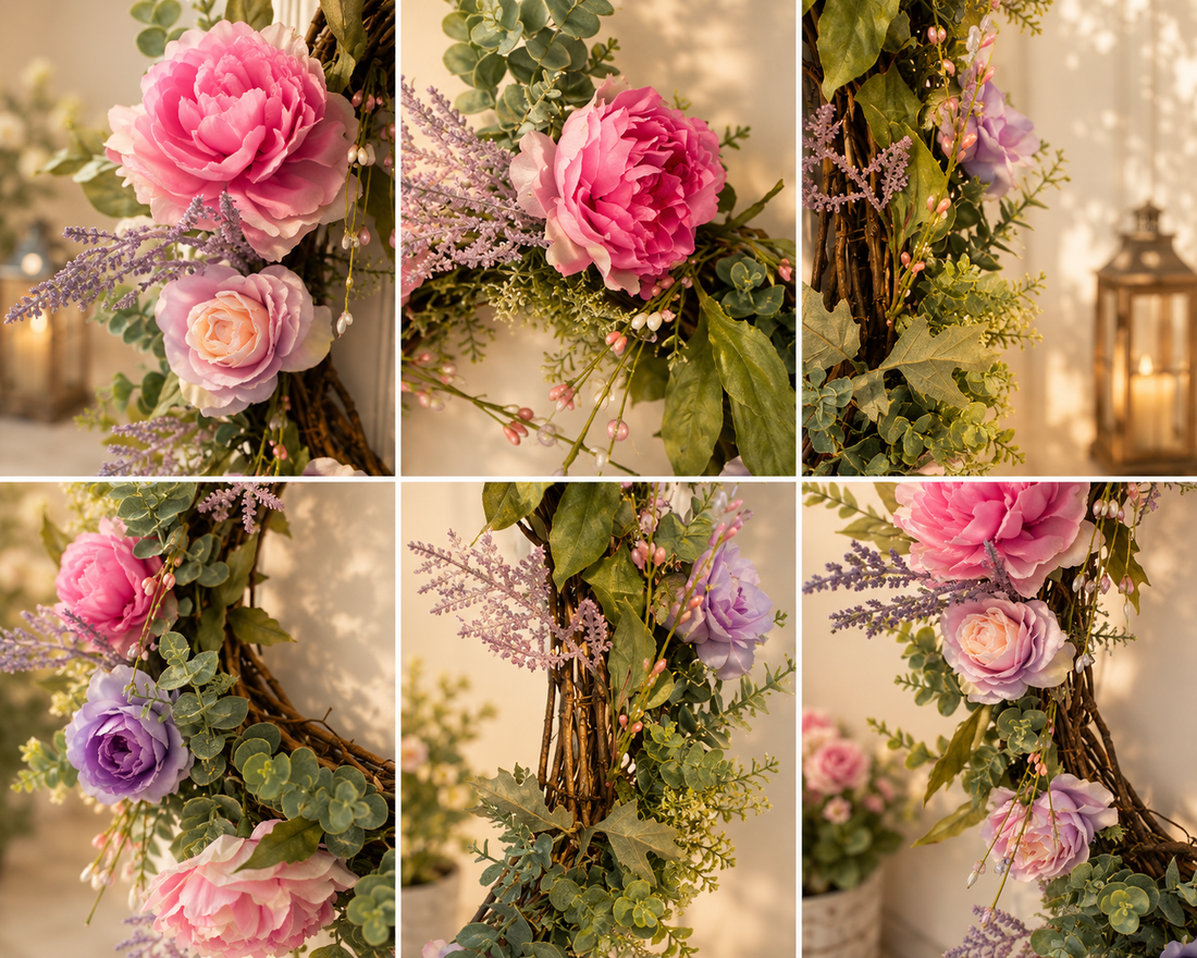 Signature Blush Garden Estate Wreath | Luxury Spring Entryway Collection