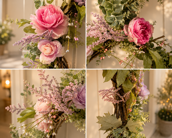 Signature Blush Garden Estate Wreath | Luxury Spring Entryway Collection