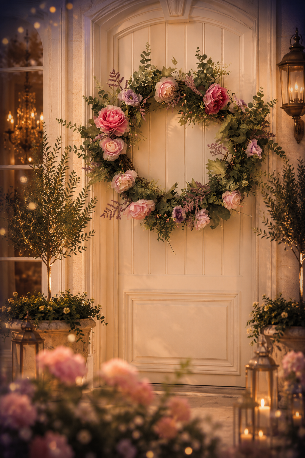 Signature Blush Garden Estate Wreath | Luxury Spring Entryway Collection