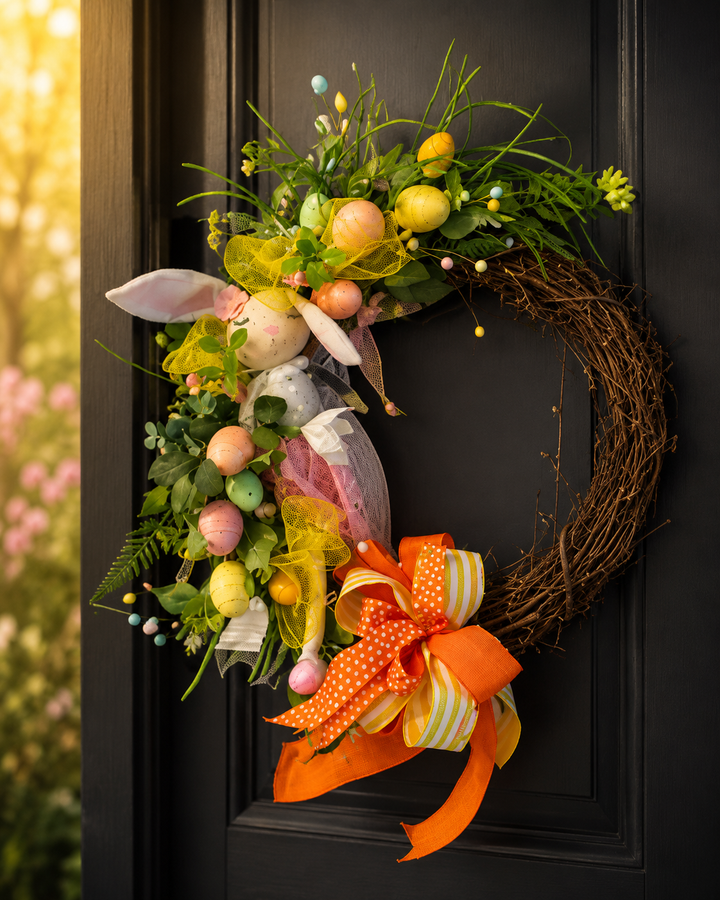 Signature Easter Garden Wreath | Luxury Spring Entryway Collection
