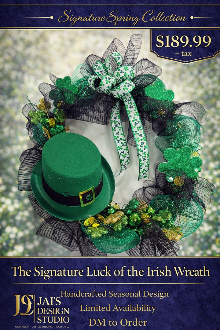 The Emerald Isle Encore: A Bespoke St. Patrick’s Day Couture Wreath