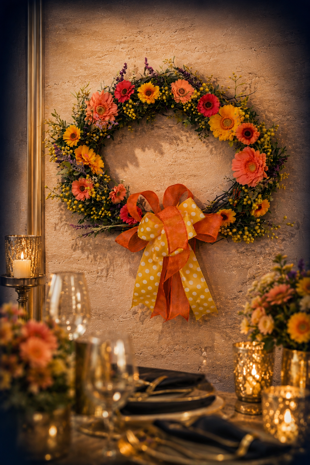 Bespoke Soleil Garden Wreath | Luxury Spring Entryway Collection