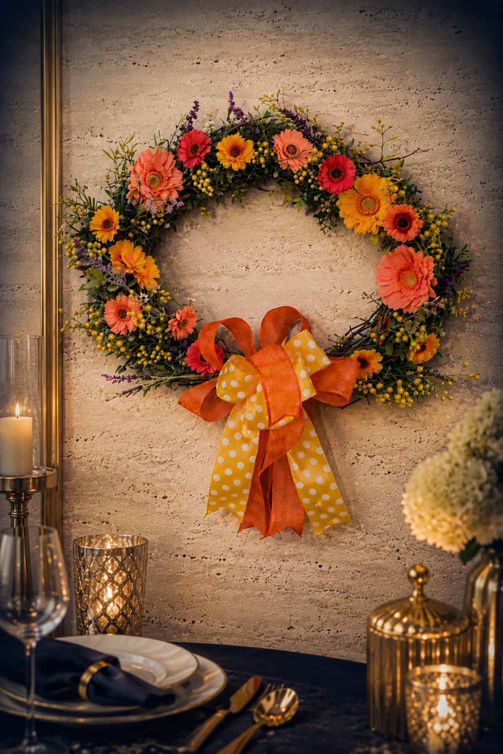 Bespoke Soleil Garden Wreath | Luxury Spring Entryway Collection
