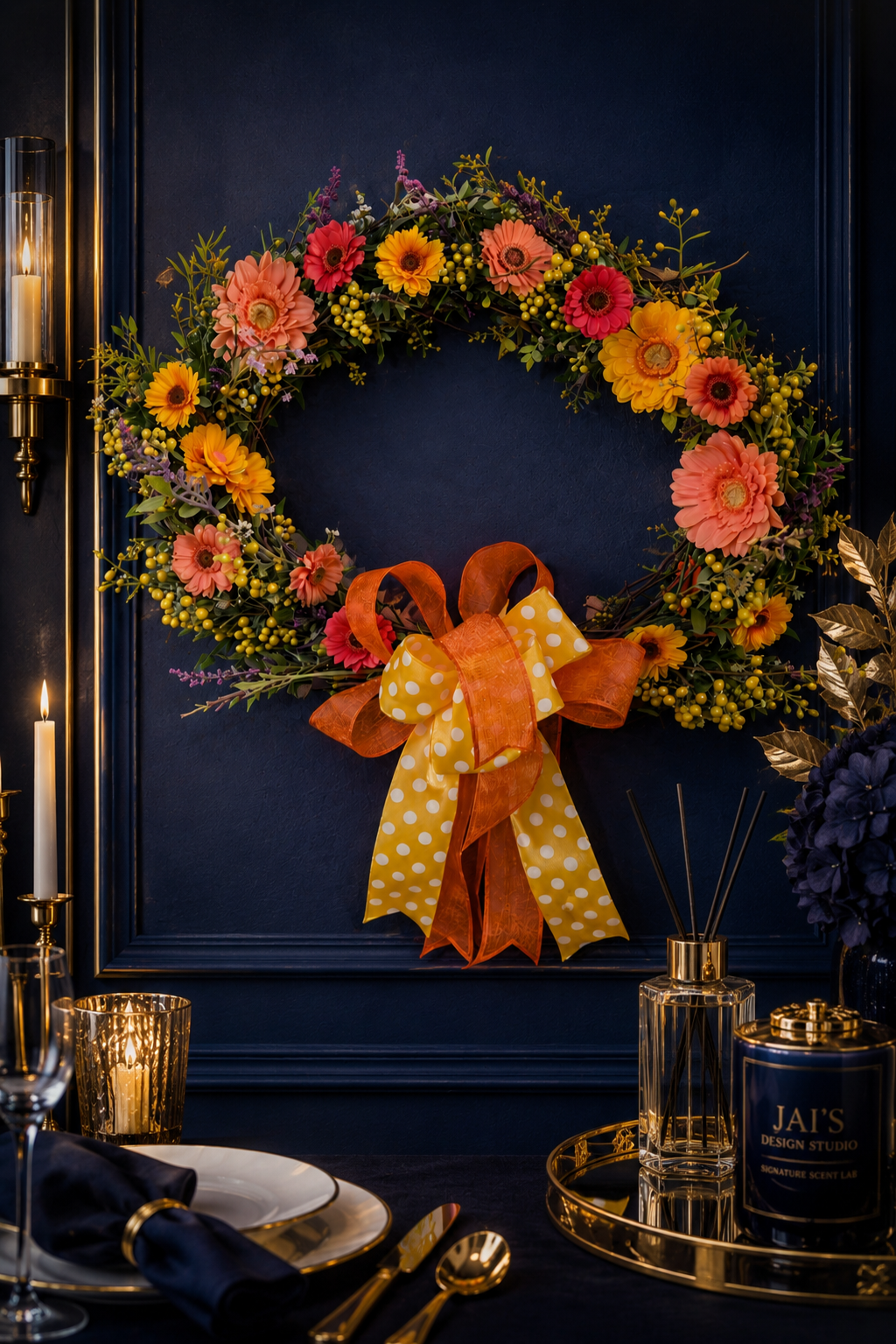 Bespoke Soleil Garden Wreath | Luxury Spring Entryway Collection