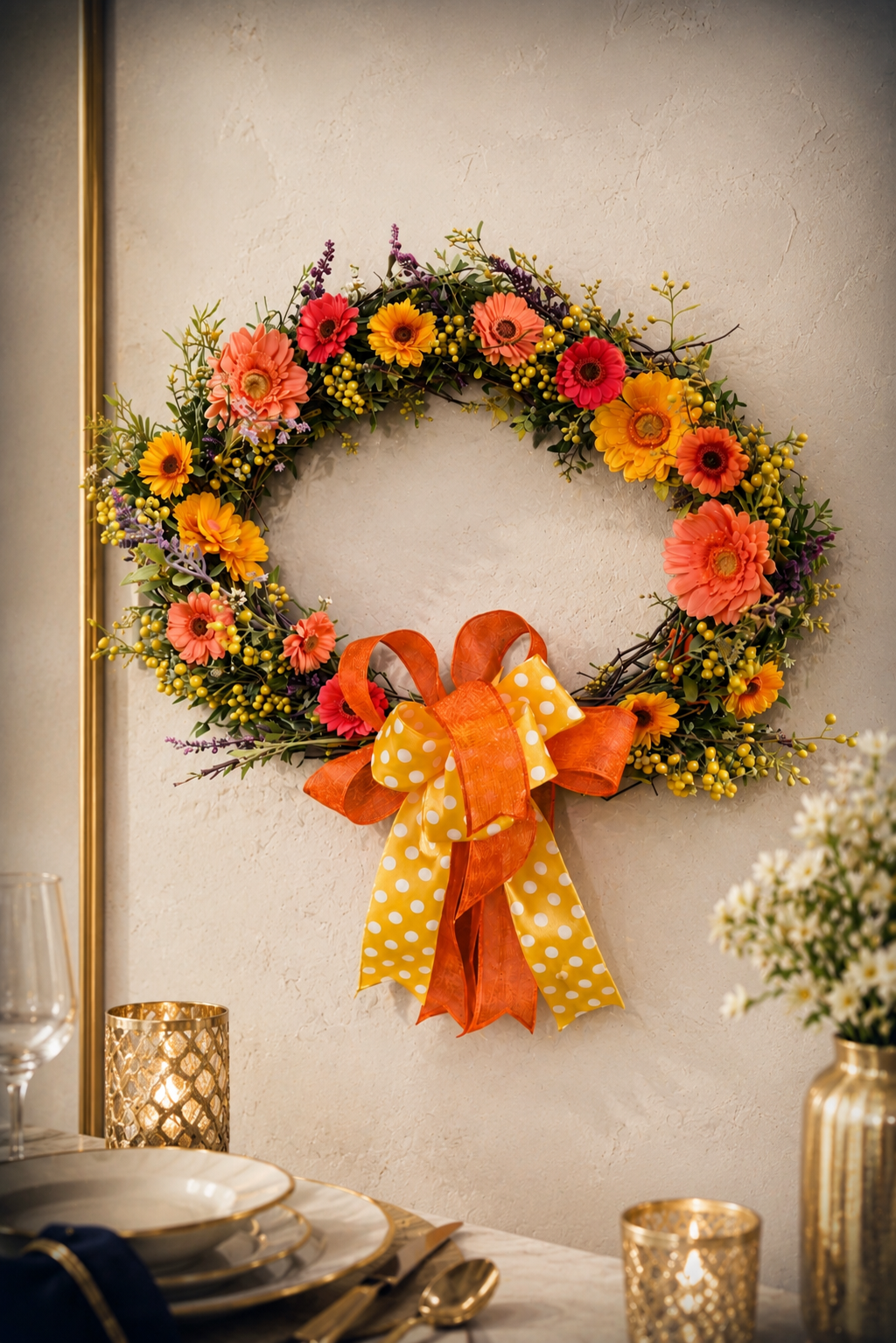 Bespoke Soleil Garden Wreath | Luxury Spring Entryway Collection