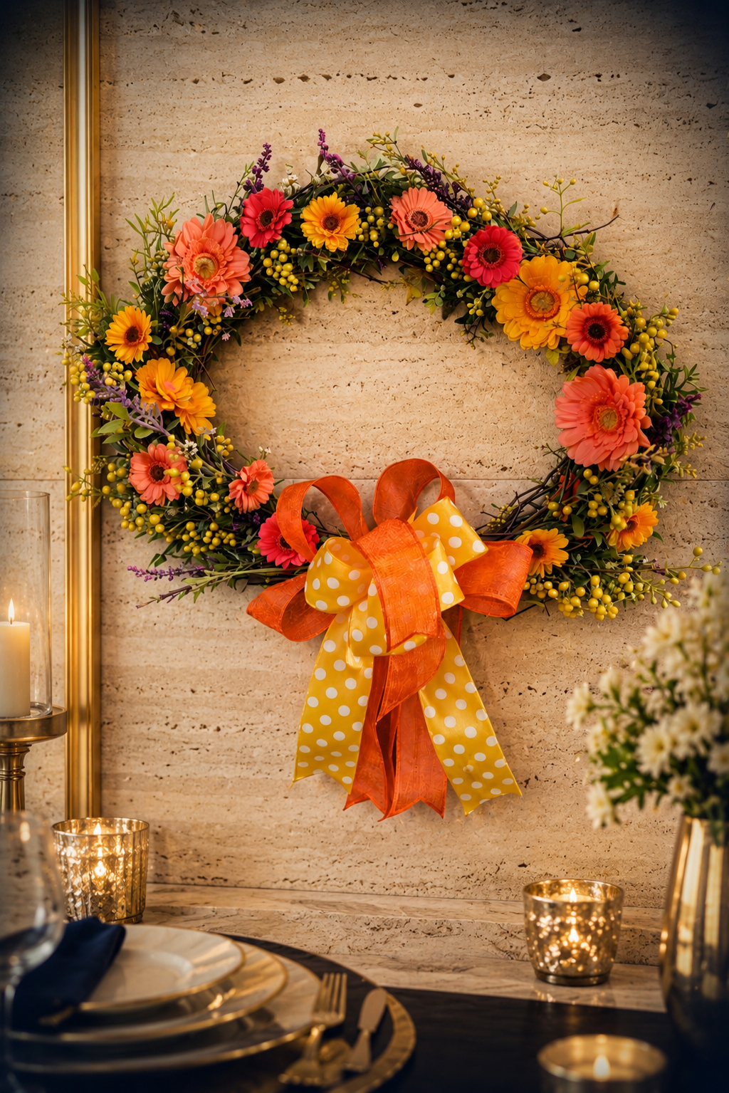 Bespoke Soleil Garden Wreath | Luxury Spring Entryway Collection