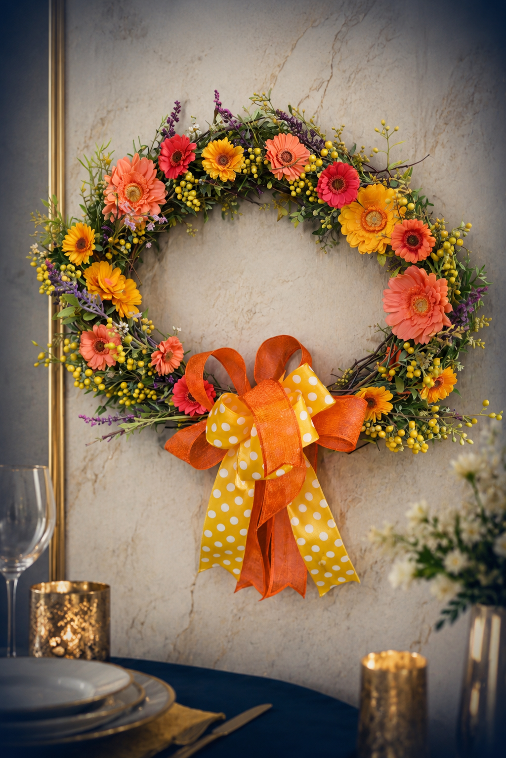 Bespoke Soleil Garden Wreath | Luxury Spring Entryway Collection