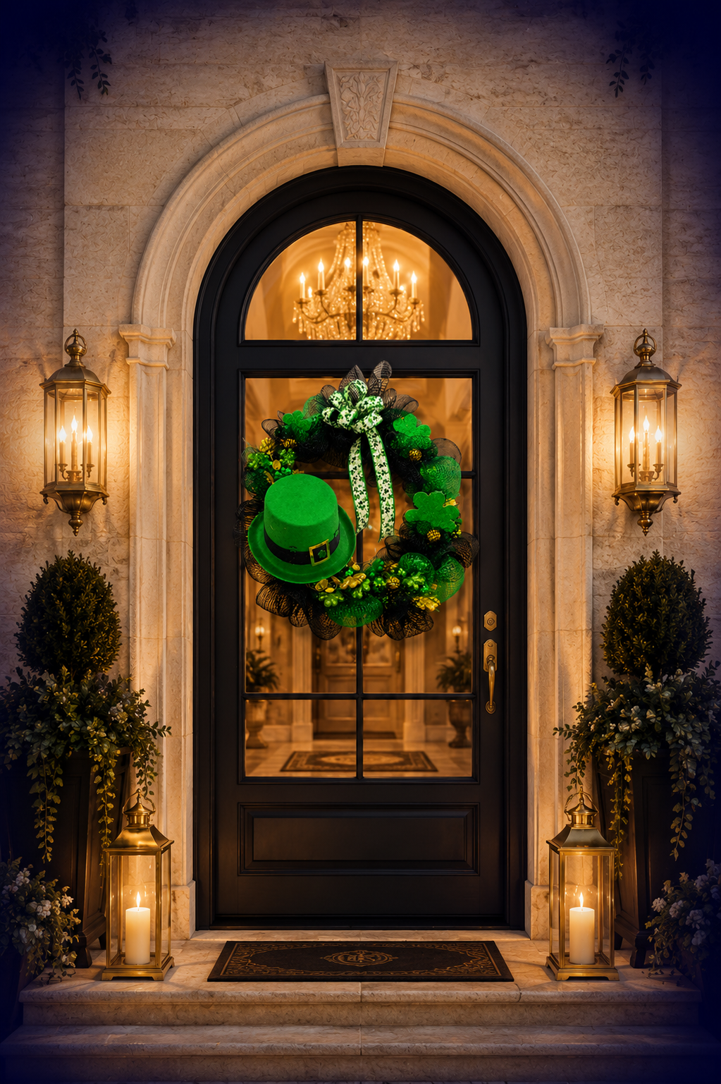 Bespoke Emerald Estate Wreath | Luxury St. Patrick’s Entryway Collection